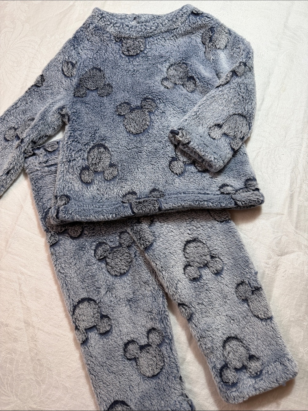 Disney Baby Plush Two-Piece Pajama Set in Blue/Gray